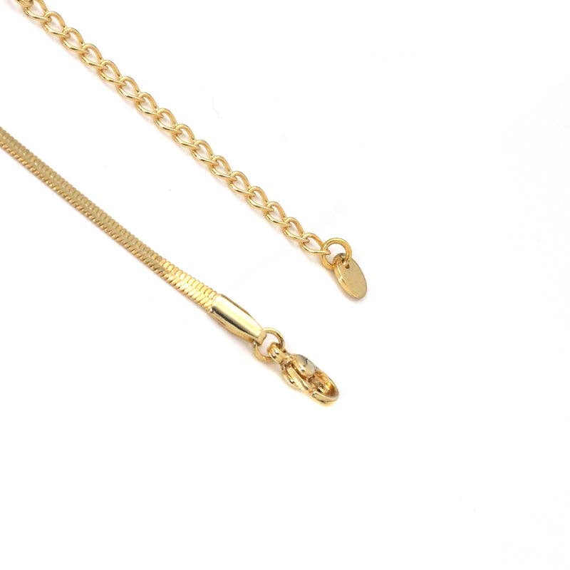 Dainty herringbone Chain Star Necklace, sku#EF289