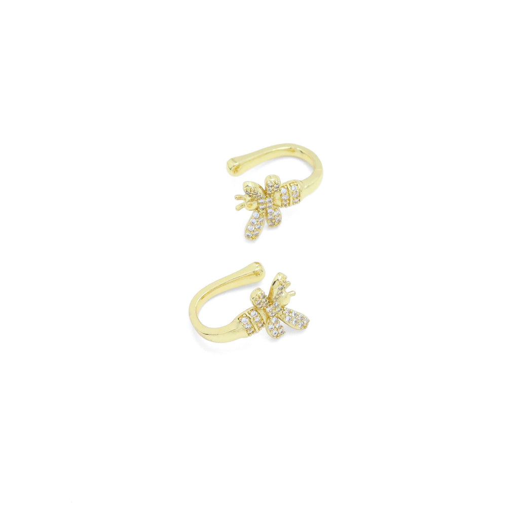 Gold CZ Bee Ear cuff, Sku#A304