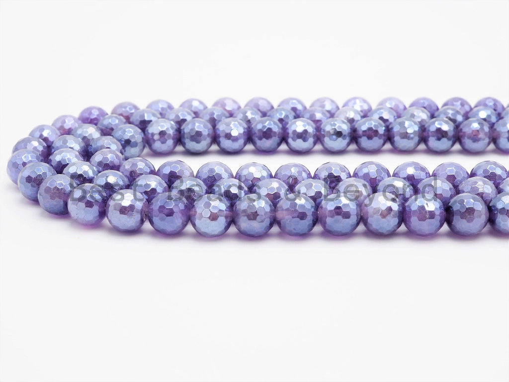 Mystic Plated Amethyst Round Faceted beads, 6mm 8mm 10mm 12mm, Loose Purple Gemstone Beads, 15.5 inch strand, SKU#U362