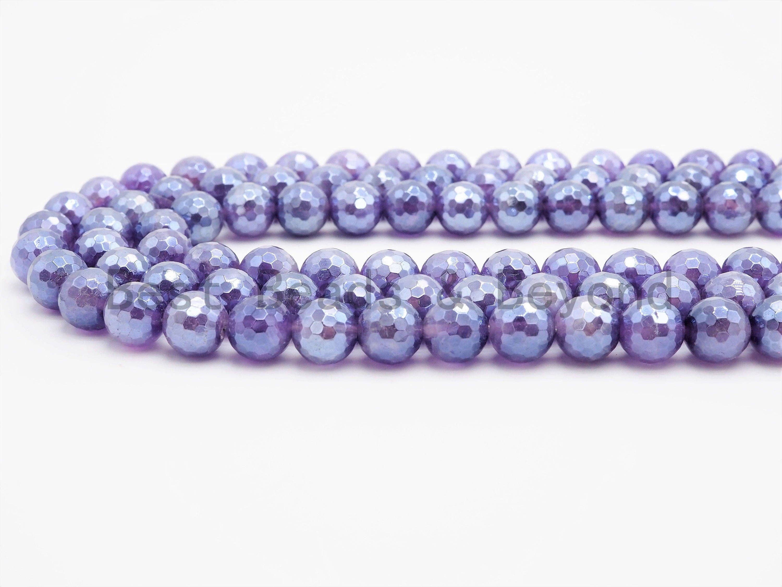Mystic Plated Amethyst Round Faceted beads, 6mm 8mm 10mm 12mm, Loose Purple Gemstone Beads, 15.5 inch strand, SKU#U362