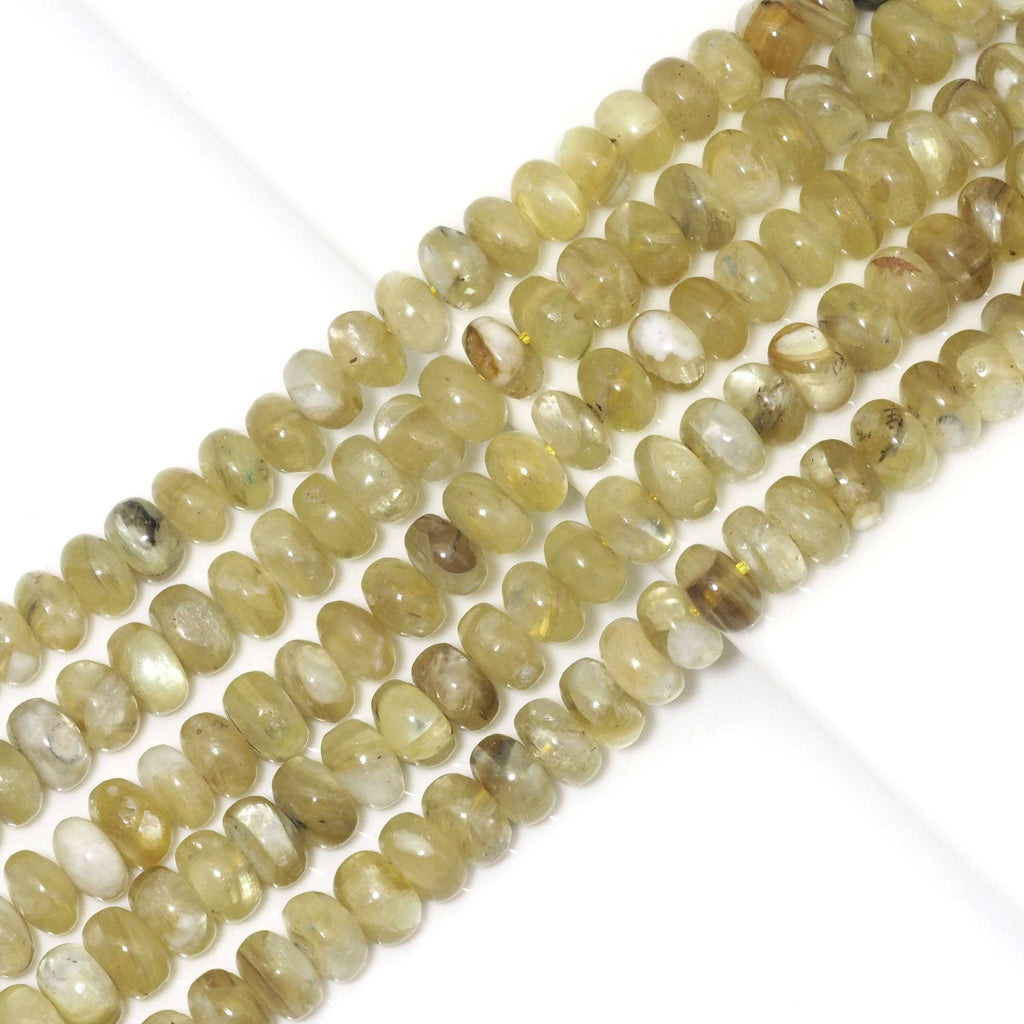 Genuine Golden Lepidolite Smooth Rondelle Beads, 4x6mm/5x8mm, Sku#U1602