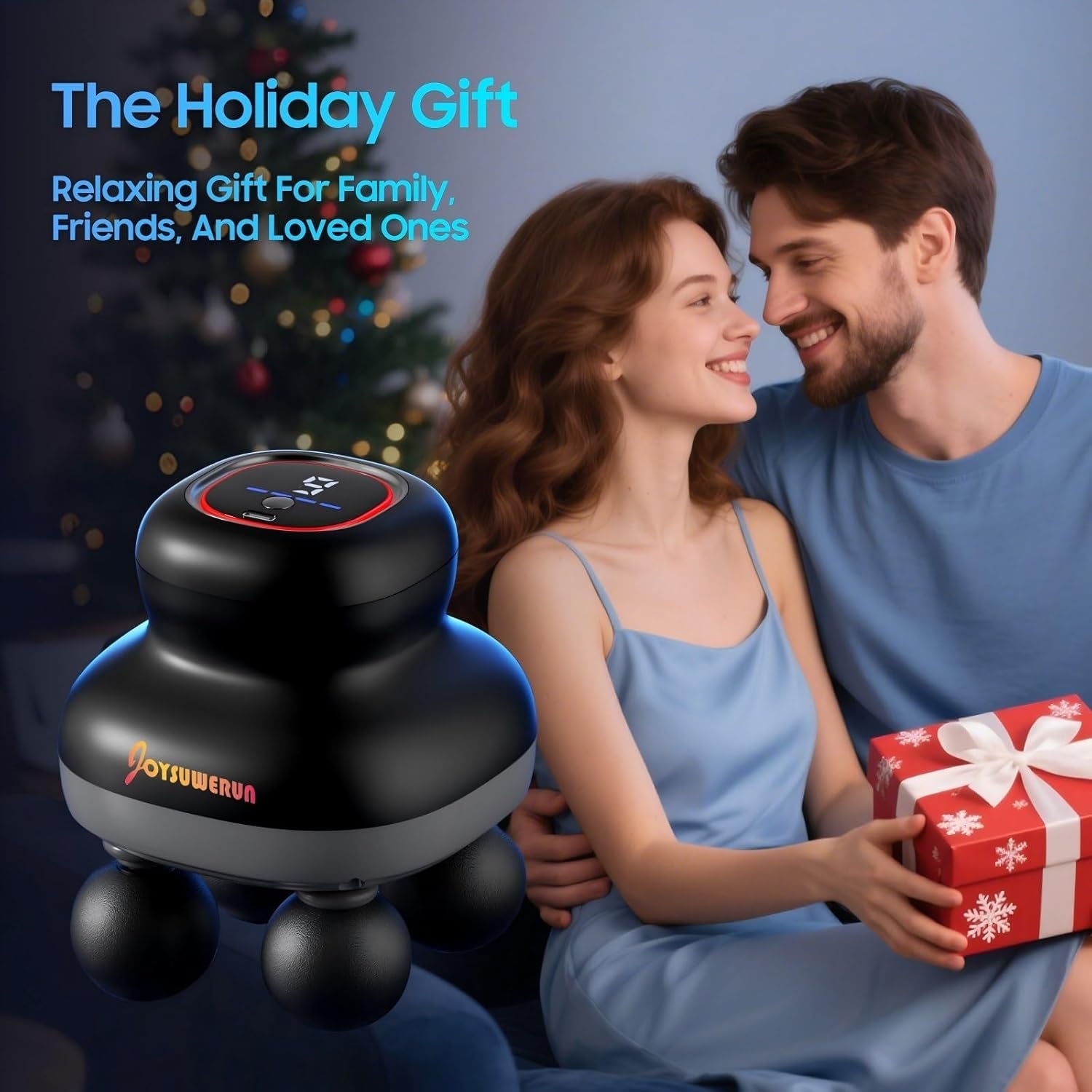 Massage Gun – Electric Body Massager with 4 Heads, Handheld Percussion Muscle Massager, Deep Tissue Back Massager for Muscle Relaxation, Powerful Full Body Electric Massager Tool for Men and Women