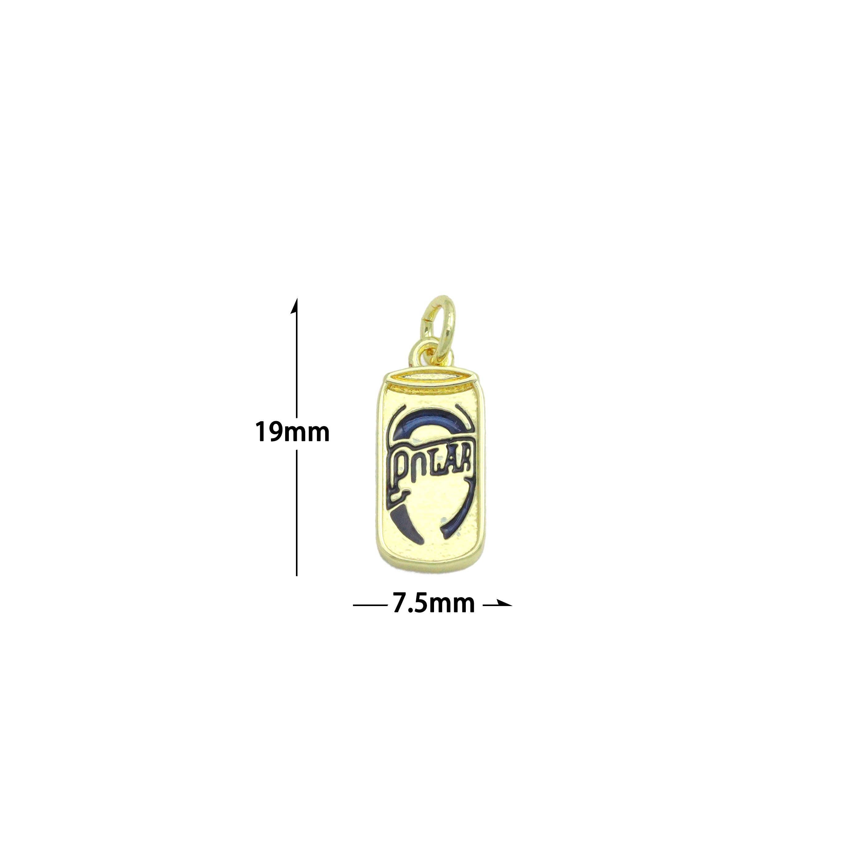 Gold Enamel Polar Can Charm Pendant,Sku#LD729