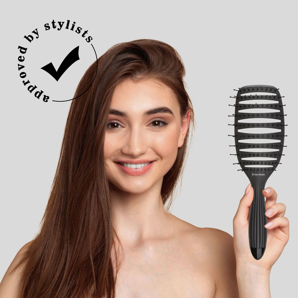 Eagle Fortress Professional Curved Vented Hair Brush Anti-Static