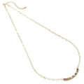 Colorful Heart CZ Link Gold heart link chain Necklace, Sku#Y827