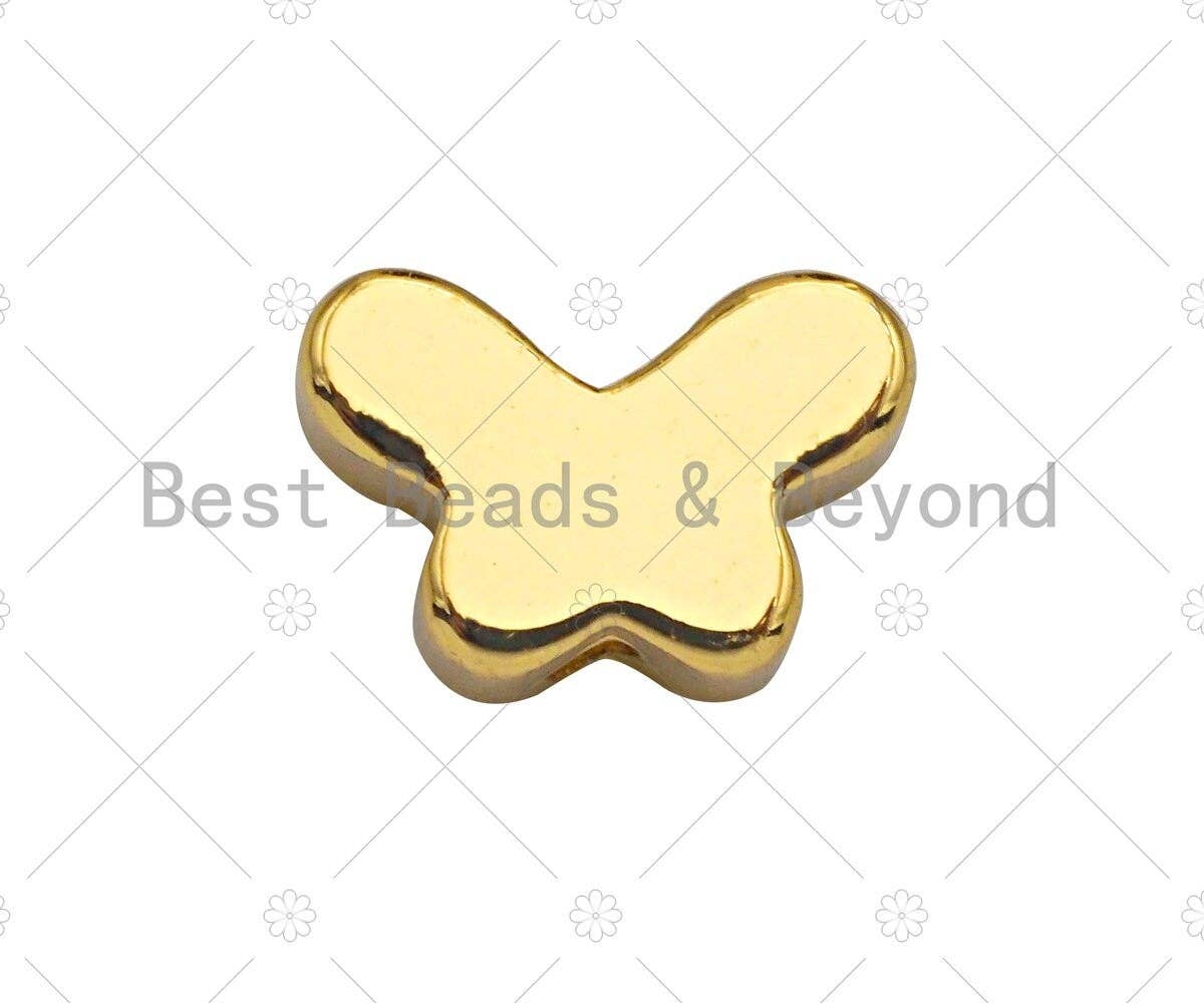 5pc Dainty Butterfly Shape Spacer Beads, Gold/Rose Gold/Silver/Black Shiny Butterfly Beads, 3x7mm, sku#Y311