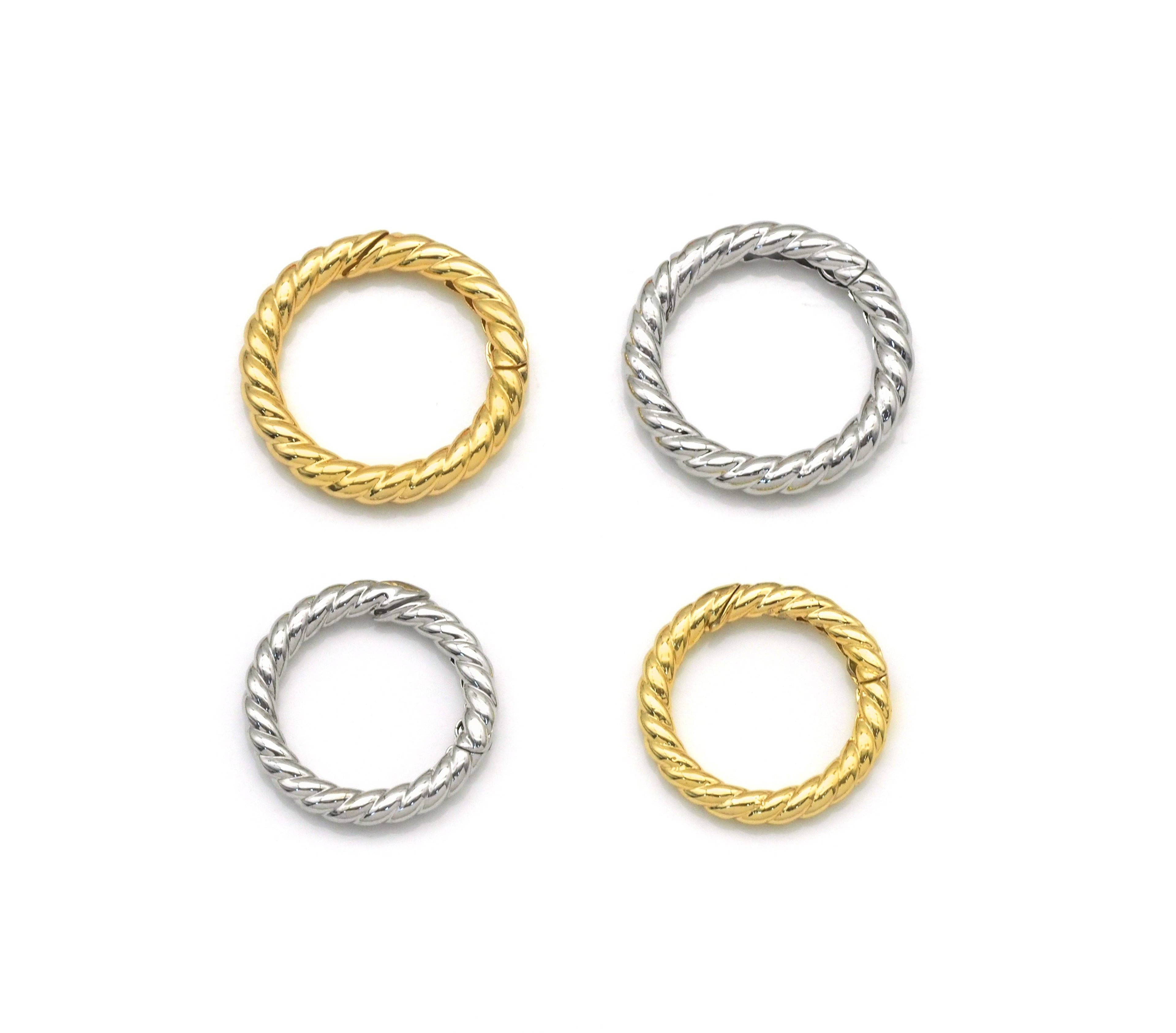 Round Gold Silver Texture Circle Snap Clasp , Sku#H342