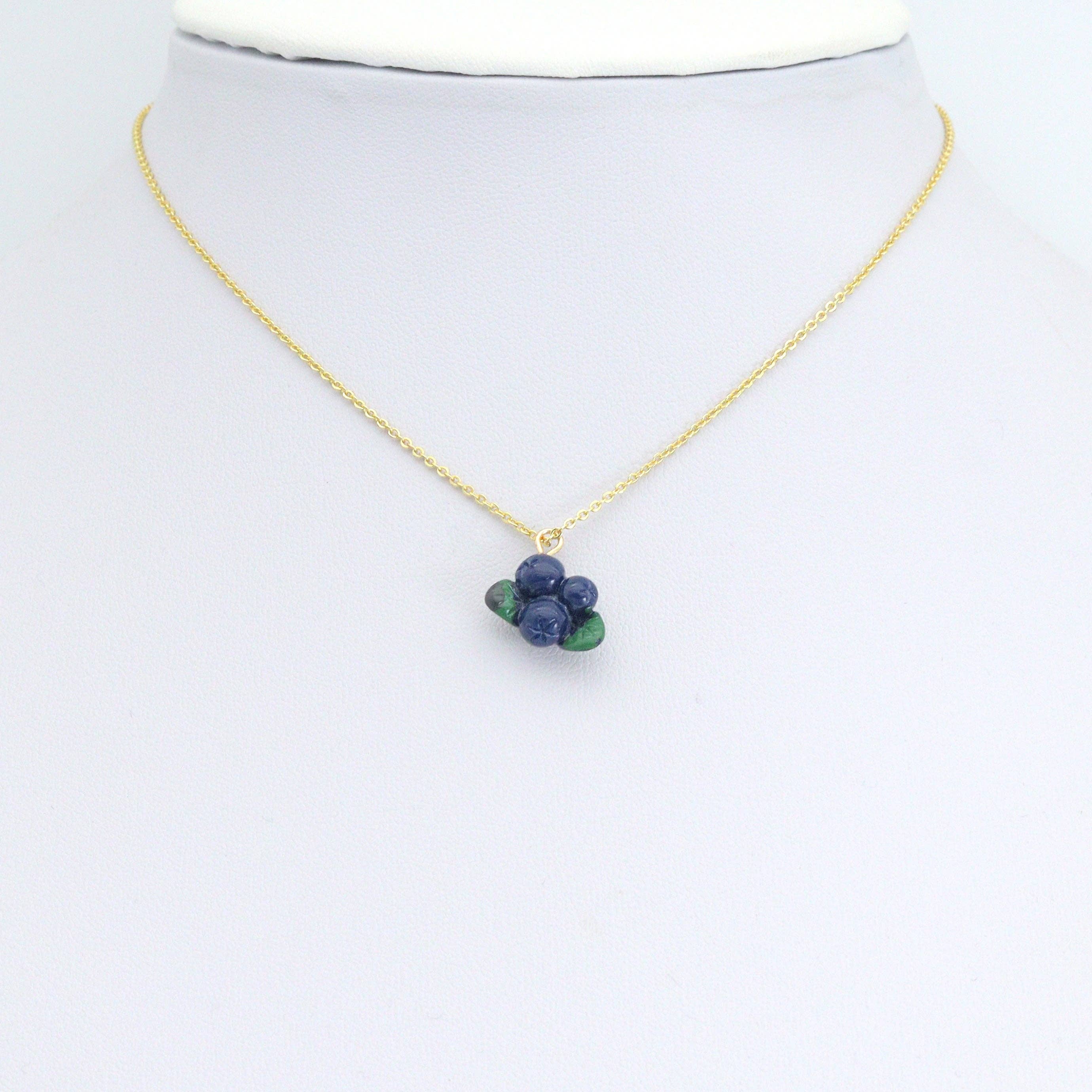 Cute Enamel  Blueberry Charm Pendant, fruit charm, Sku#LK1244