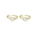 Gold CLear CZ Star Moon Adjustable Ring, Sku#LD449