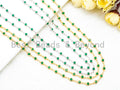 1 Foot/Yard-Green Beaded Chain-4mm/6mm/8mm Jade Gemstone Beads Chain-Gold Silver Gunmetal Plated Bezel Rosary Chain, Bezel Connector, sku#A1