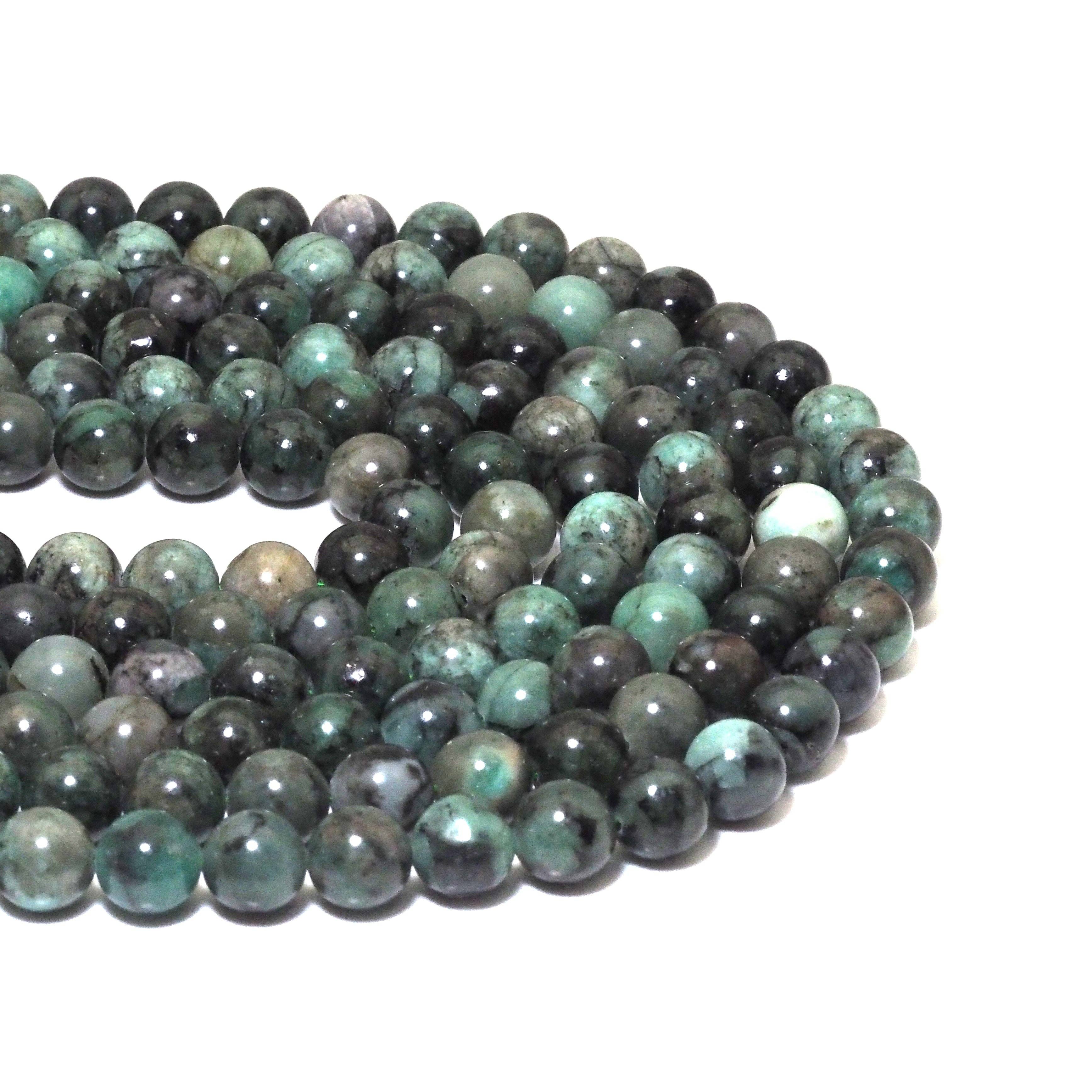 Genuine Emerald Round Smooth Beads, 6mm/8mm/10mm, Sku#U1498