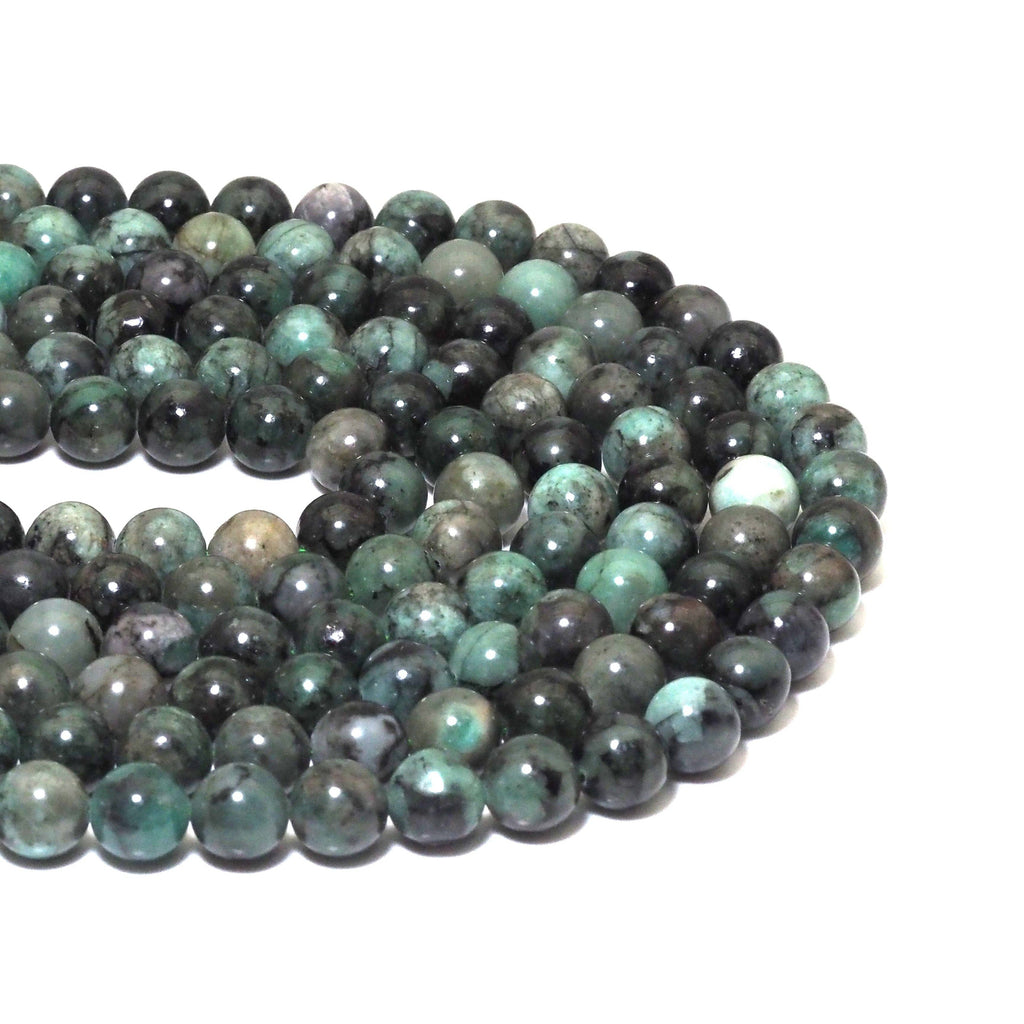 Genuine Emerald Round Smooth Beads, 6mm/8mm/10mm, Sku#U1498