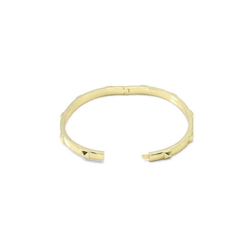 Thin Gold Silver Stud Stacking Bracelet, Sku#LX339