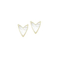 White Mother of Pearl Gold Heart Connector Charm Pendant,Sku#LK1216