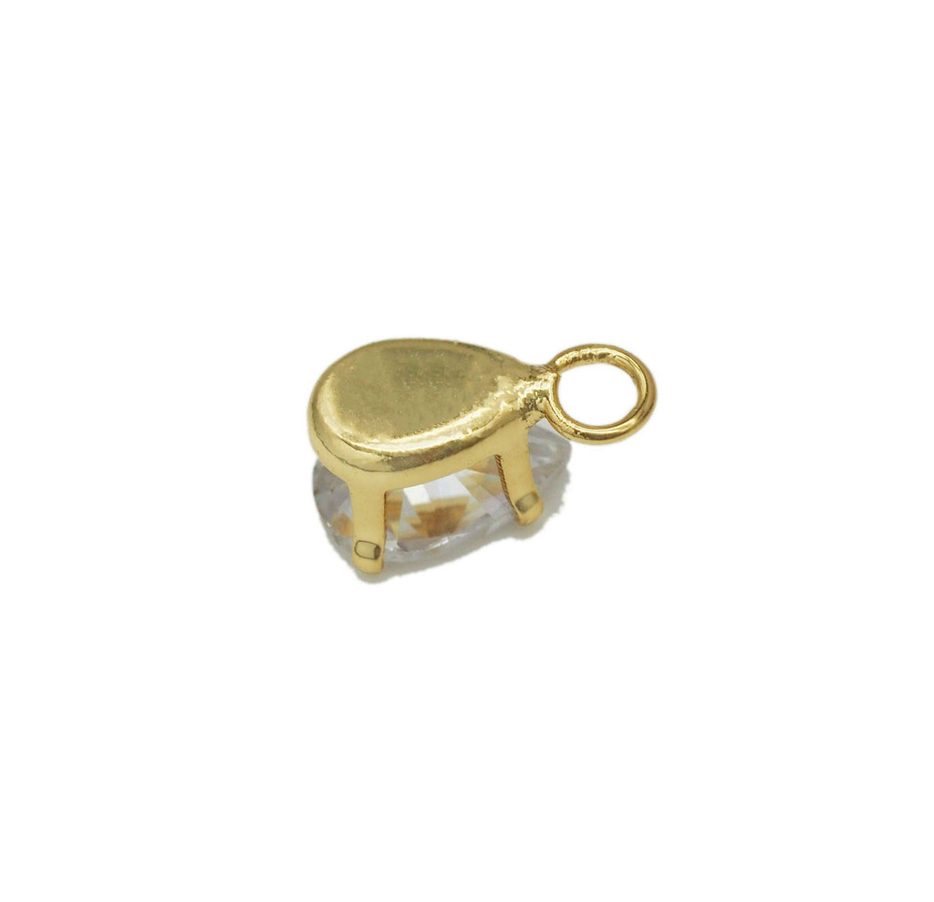 CZ Teardrop Shape Charm, Sku#Y646