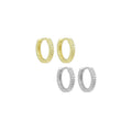 Gold Silver Wheat Patten Small Hoop Earrings, Sku#A292