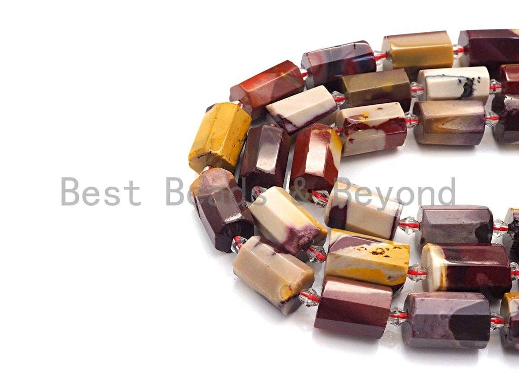 High Quality Natural Mookaite Cylinder Facted Beads, Natural Mookaite beads, 12x18mm, sku#U667