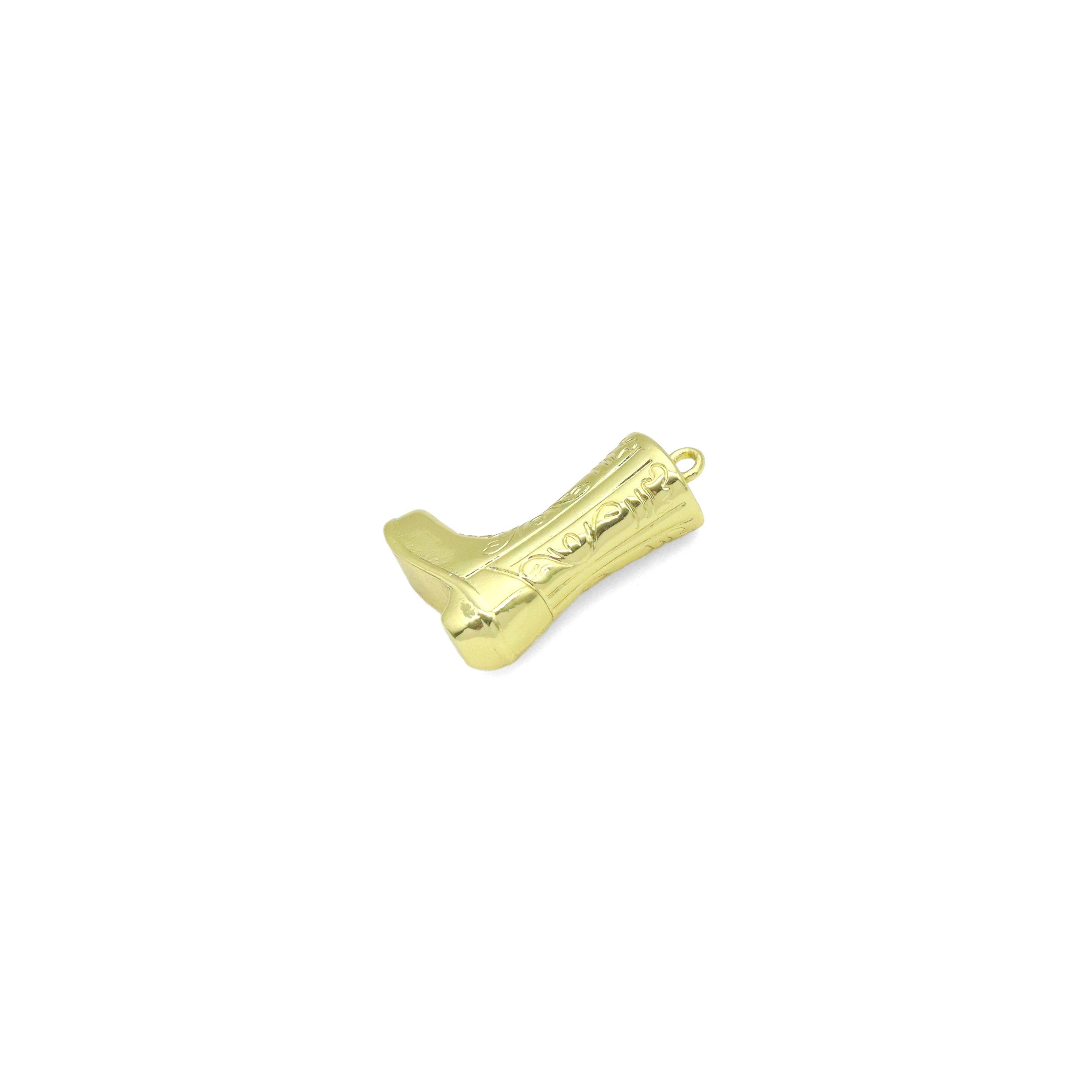 Gold Silver 3D Boots Shape Charm Pendant, Sku#A442