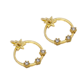 Clear CZ Daity Star Round Ring Charm, Sku#Y778