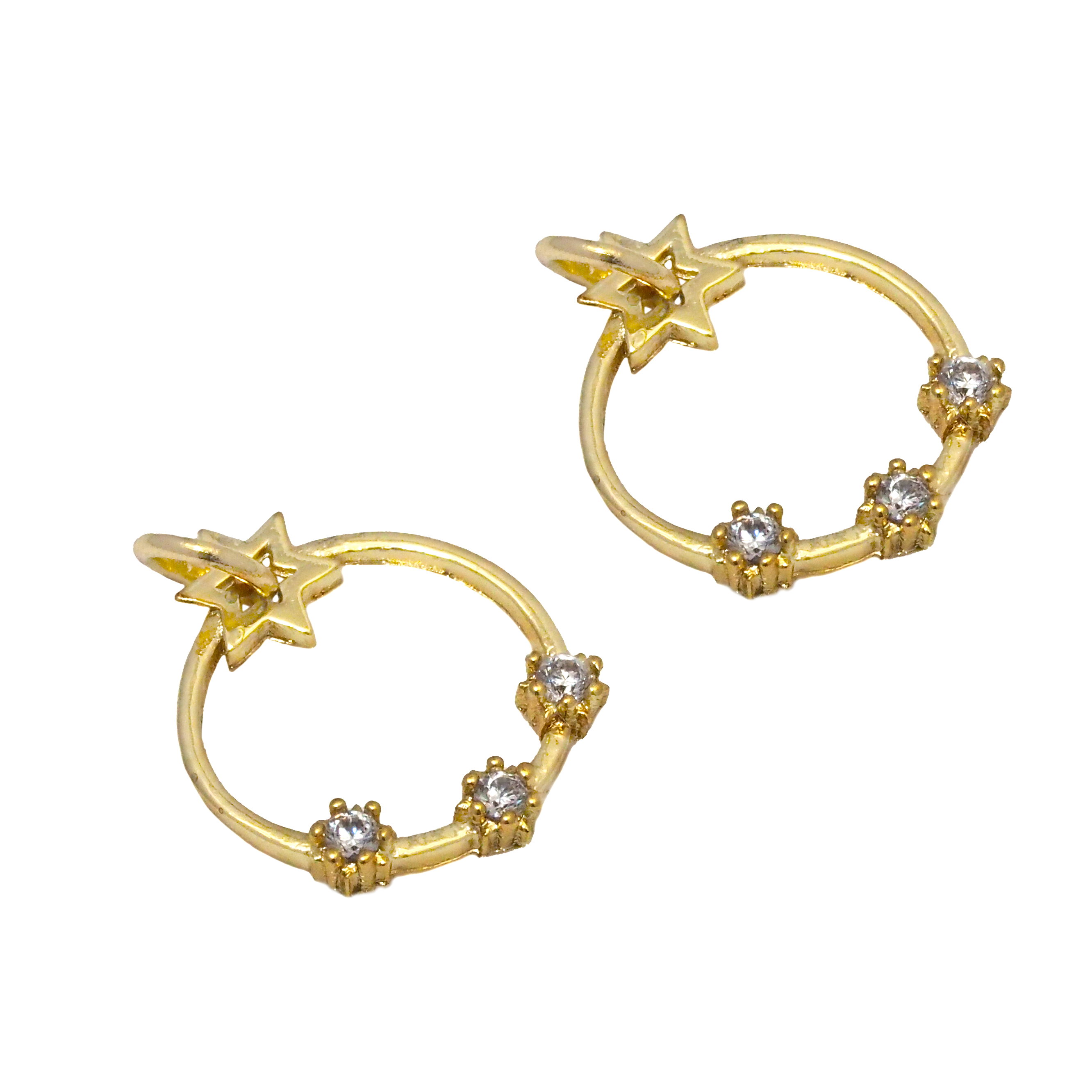 Clear CZ Daity Star Round Ring Charm, Sku#Y778