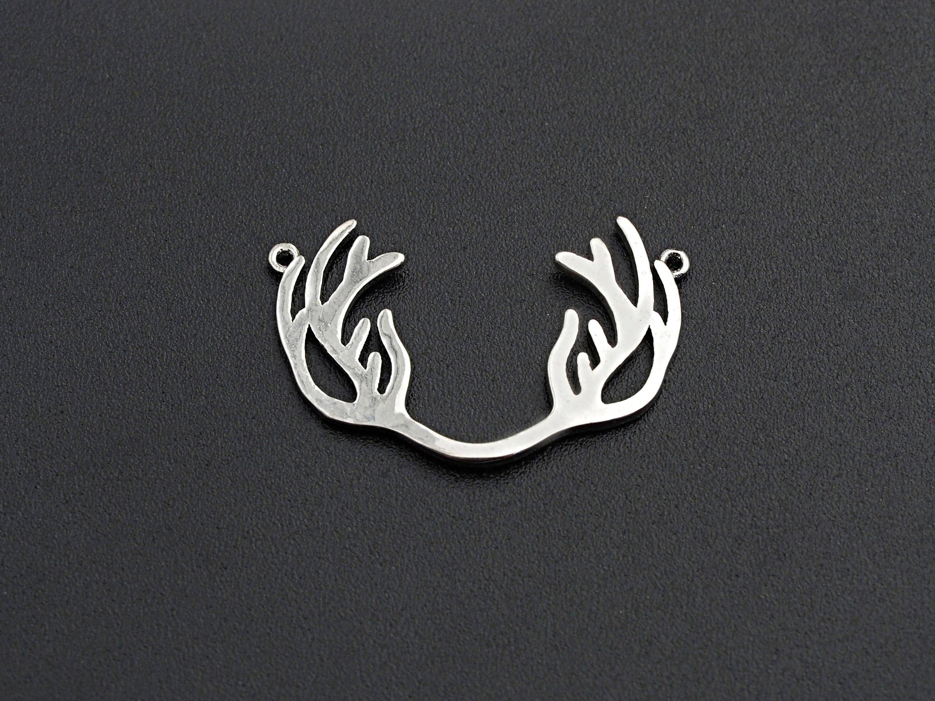 Antler Shape Pendant/Charm, Anteler Pendant, Silver/Gold/Black/Rose Gold Tone, 18x27mm,Sku#Z582