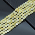 Yellow Gypsum Round Smooth Beads, 6mm/8mm/10mm, Sku#U1628