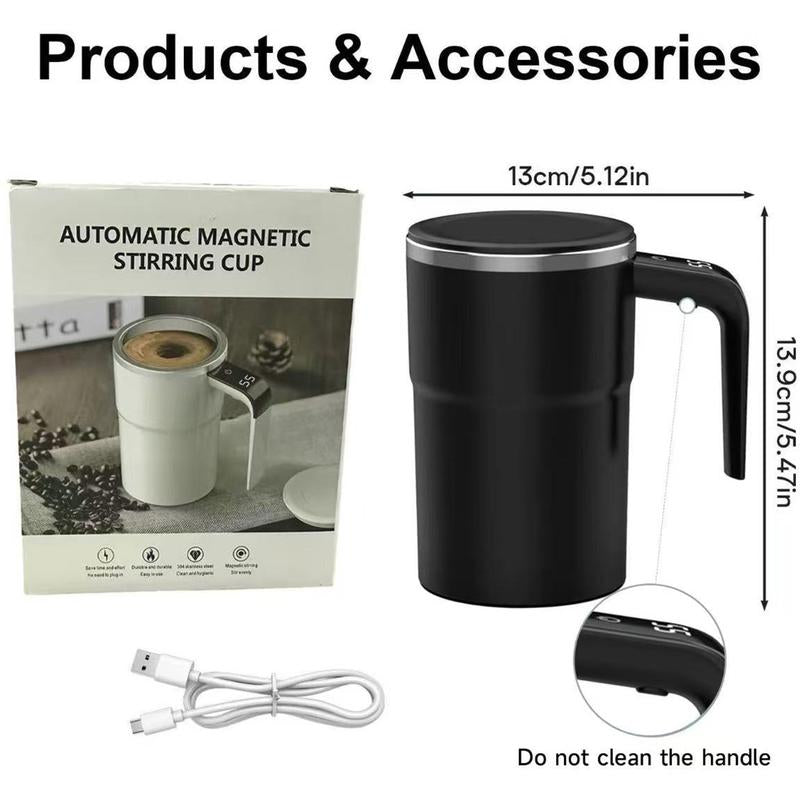 Portable Automatic Mixing Cup, USB Rechargeable Magnetic Mixing Cup, Multifunctional Coffee Mixing Cup, Self Stirring Mug for Home Kitchen