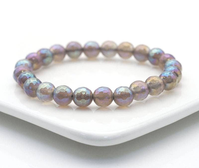 Rainbow Mystic Agate Stretchy Bracelet, sku#EF170