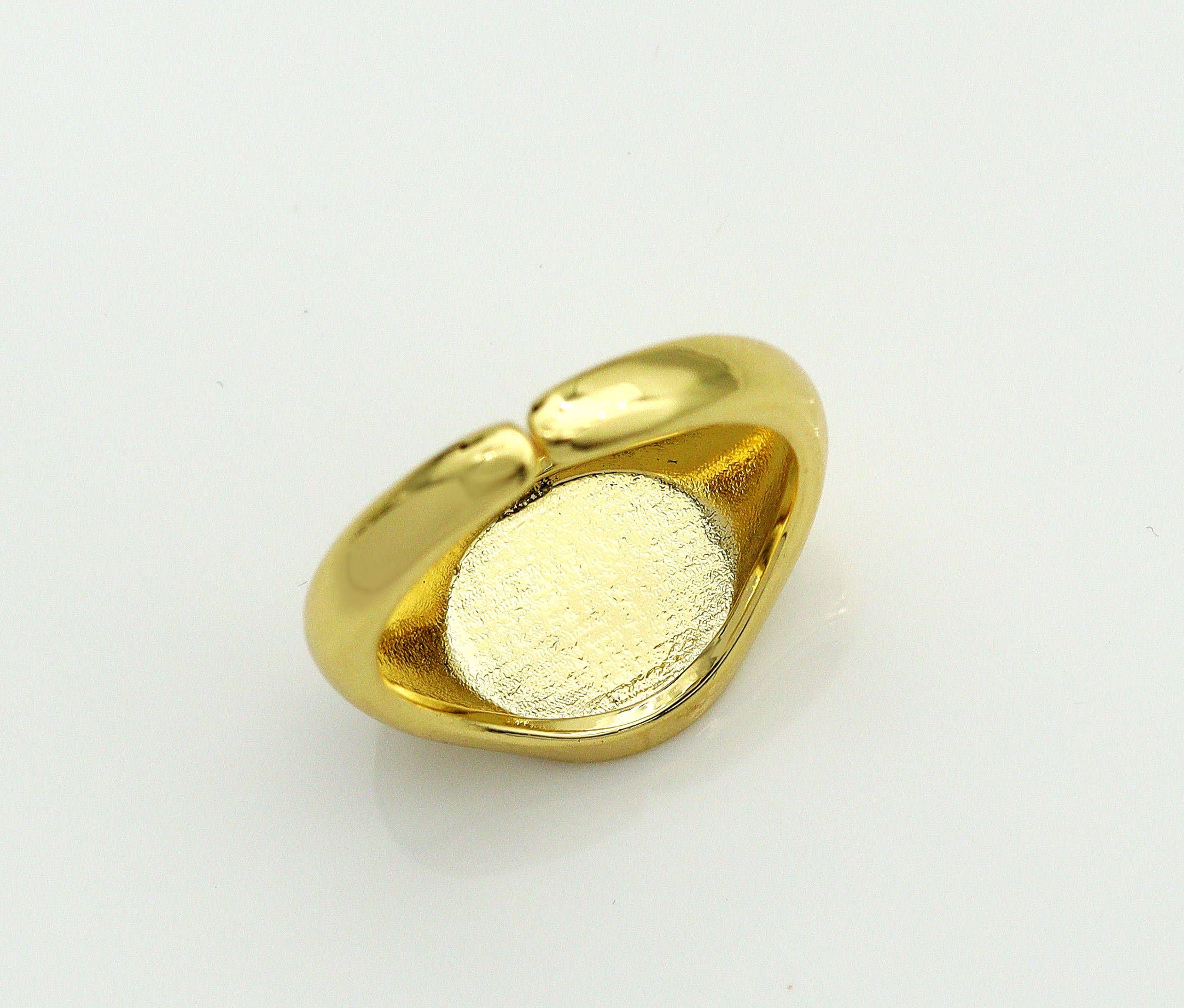 Enamel Peace Sign On Round Adjustable Ring, Sku#X325