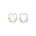Clear CZ Open Heart Statement Adjustable Ring, Sku#A338