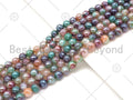 Mystic Natural Green Brown Agate Round Faceted Beads, 6mm/8mm/10mm/12mm Natural Agate Beads, 15.5'' Full Strand, Sku#UA225