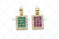 CZ Rectangle Charm, Sku#LK519
