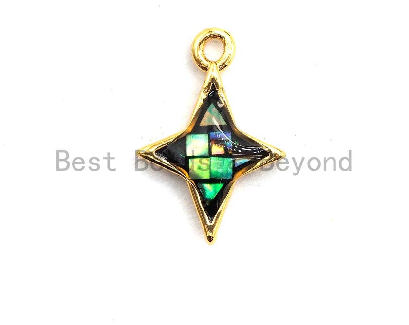 100% Natural Abalone Shell North Star Charm, Abalone Shell Charm, 10x14mm, Jewelry making Charms, SKU#Z346