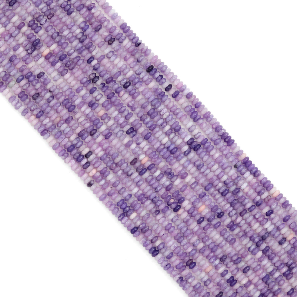 2x4mm Rondelle Smooth Lavender Jade Beads, Sku#U1958