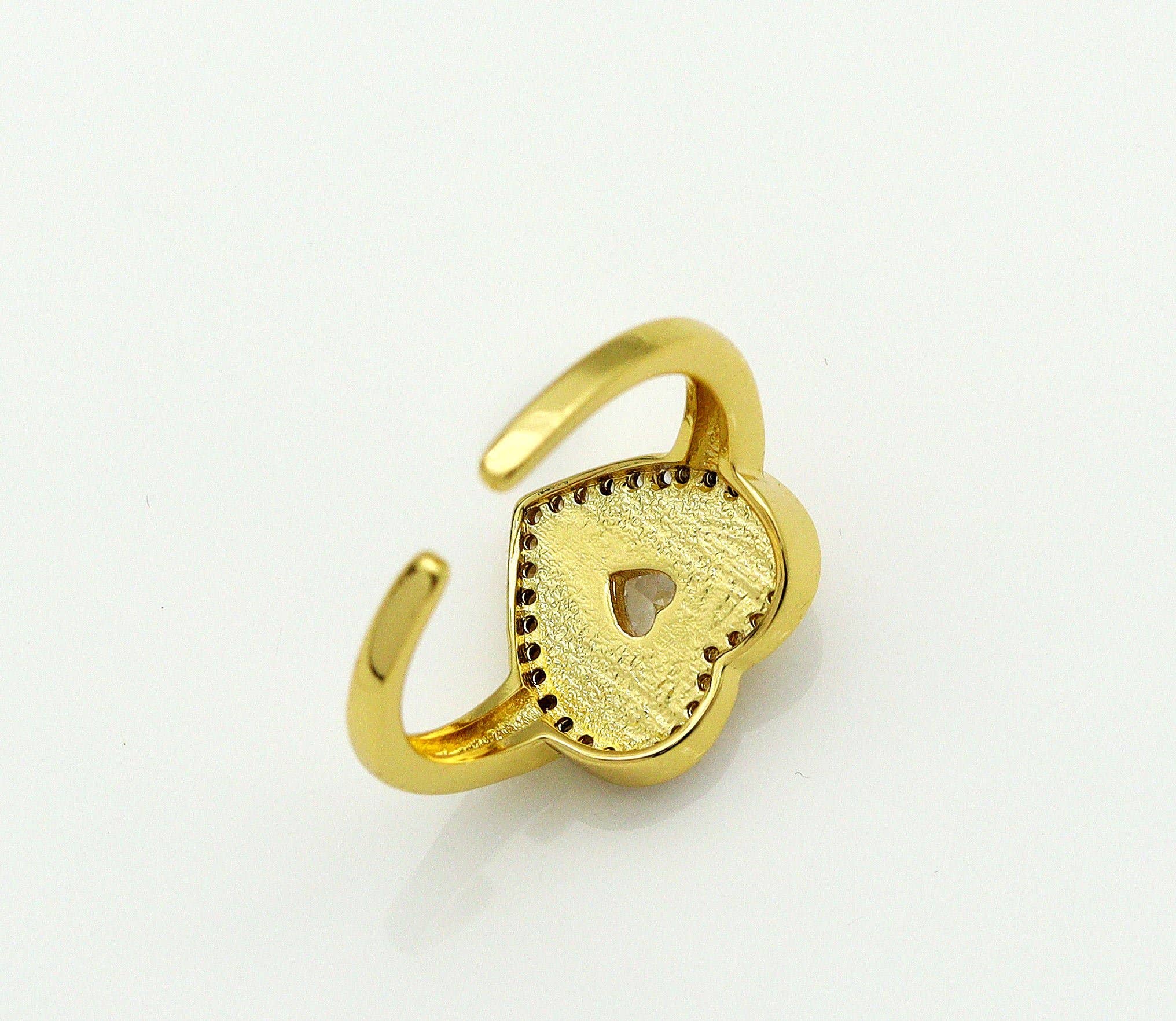 CZ Heart Adjustable Ring, Sku#X329
