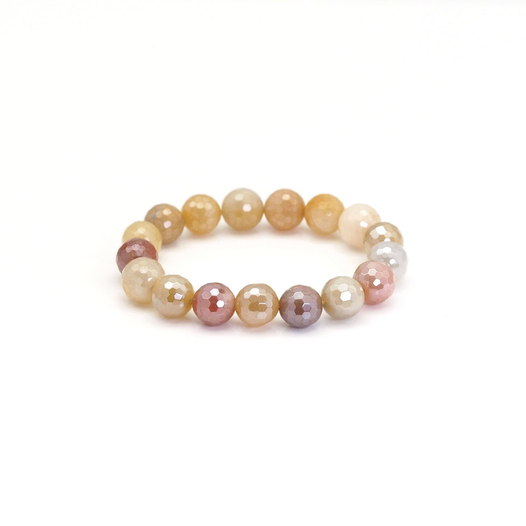 Mystic Rutilated Jade Faceted Stretchy Bracelet, Sku#EF420