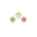 Gold Colorful CZ Heart Shape Charm, Sku#A165