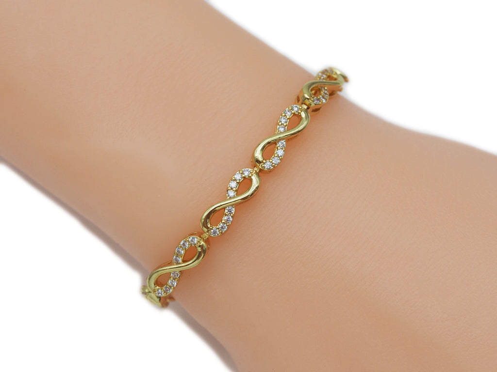 CZ Infinity Bracelet Charm, Sku#B198