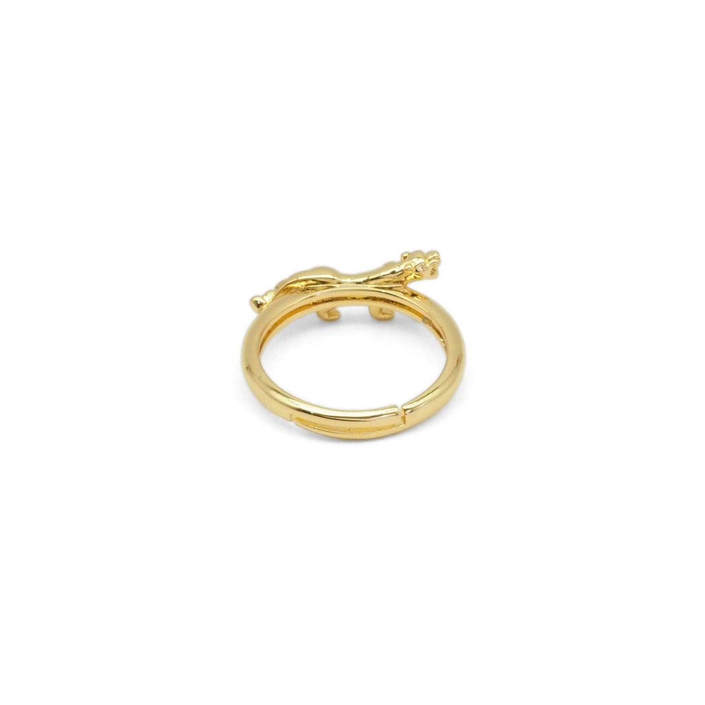 Thin Leopard Panther Adjustable Ring, Sku#LX294