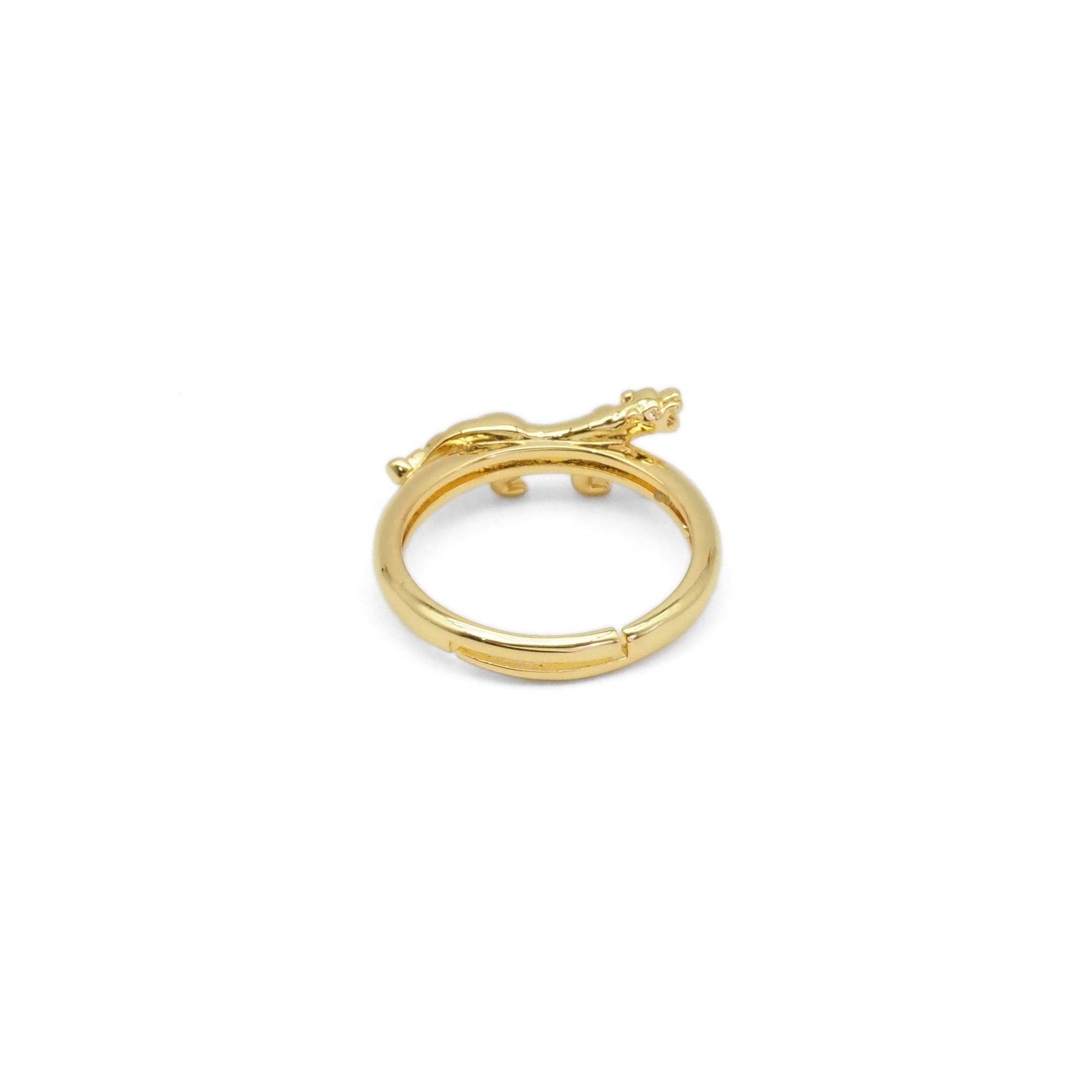 Thin Leopard Panther Adjustable Ring, Sku#LX294