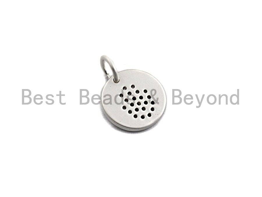 CUTE CZ Micro Pave Round With Hamsa Hand Pendant, Cubic Zirconia Hamsa Hand Charm, Silver/Gold Pendant,10x10mm,sku#Y210