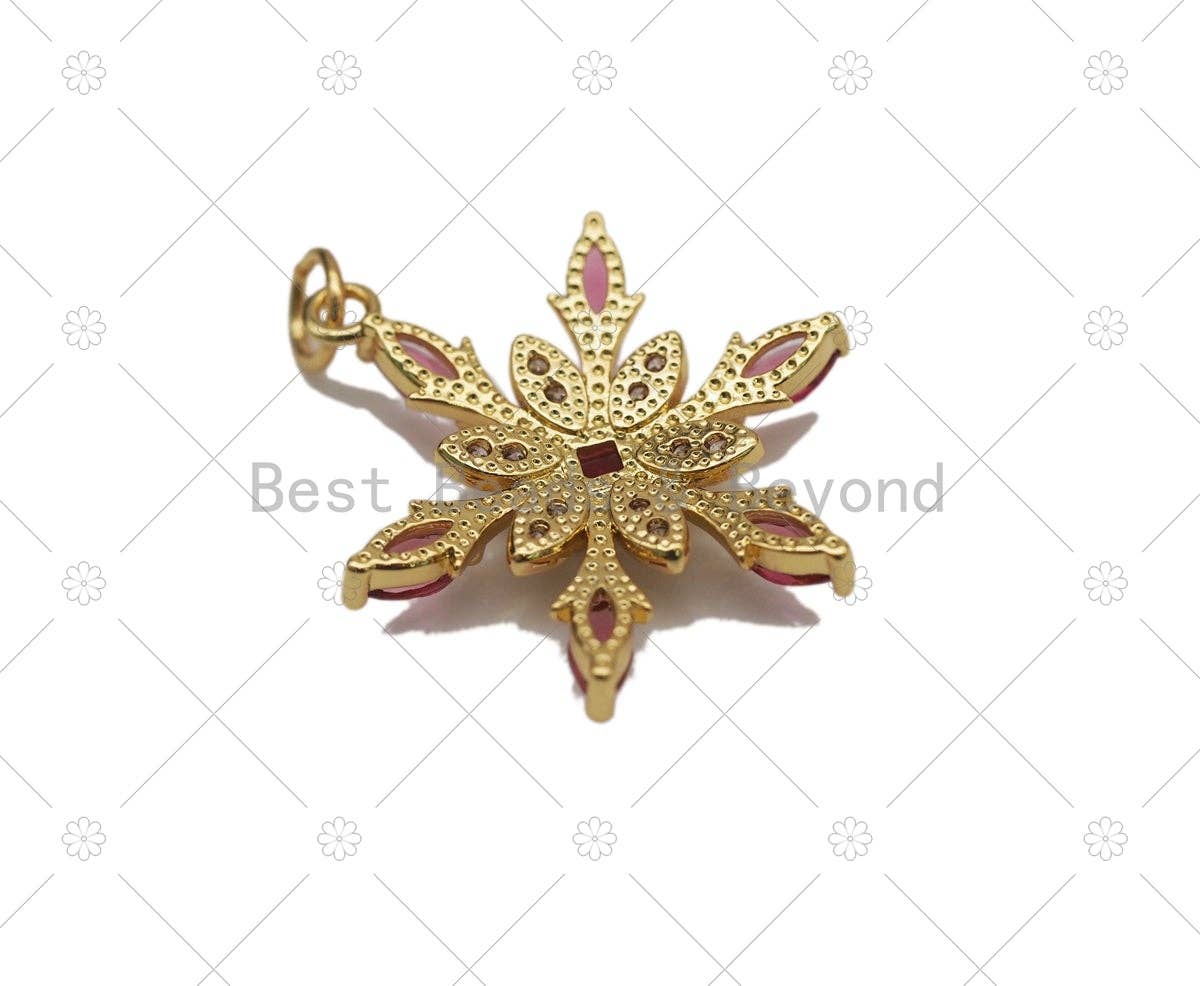 CZ Micro Pave Snowflake Shape Pendant, sku#Y565