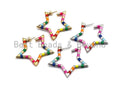 Rainbow Colorful Enamel Pave Five Star Cuff Earring, Enamel earrings, Minimalist Jewelry,47x50mm, sku#J138