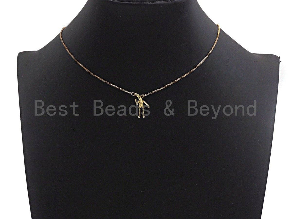 Human Skeleton Zumbie Frame Shaped Pendant/Charm, Dainty Gold Pendant Charm,10x18mm,Sku#Z567