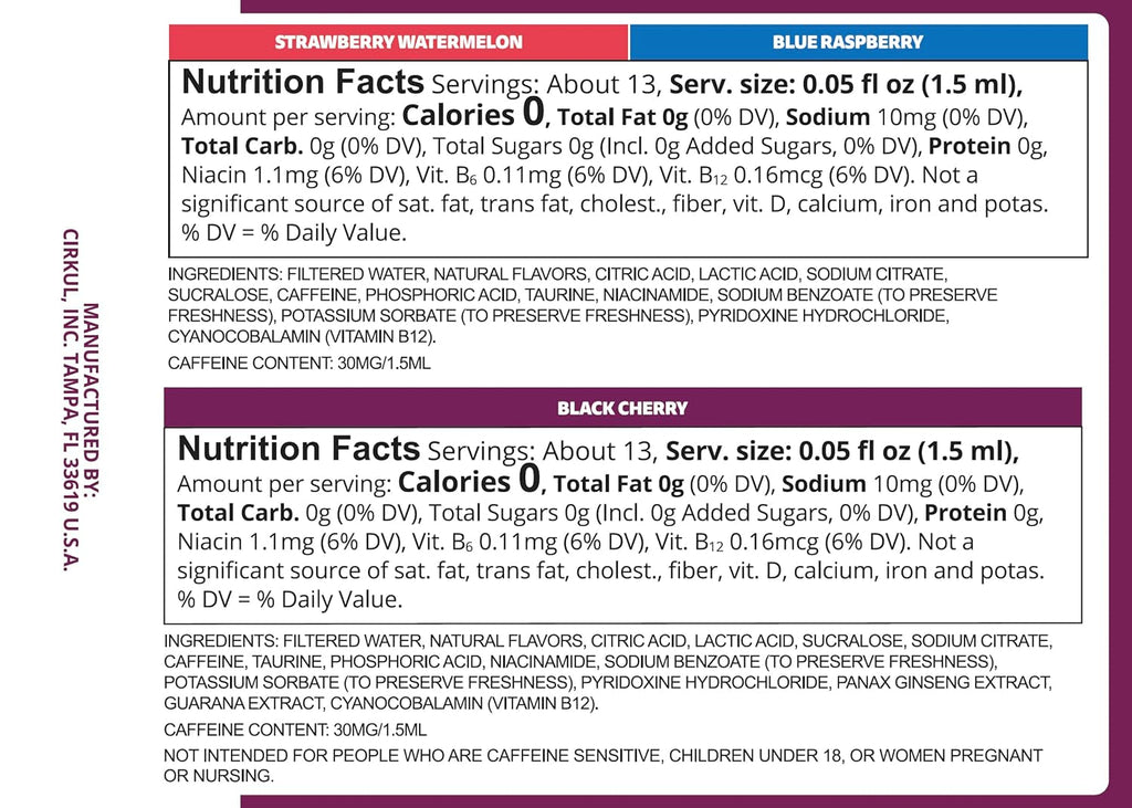 Cirkul Gosip Flavored Water, Makes 36 Energy Drinks. No Sugar, 0 Calories. Flavored Water for Everyday Energy. with Caffeine & B-Vitamins (Black Cherry, Blue Raspberry, Strawberry Watermelon)