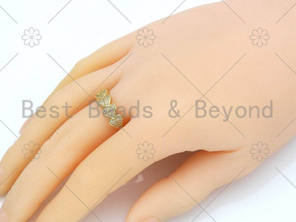 CZ Heart  Adjustable Ring, Sku#LD139