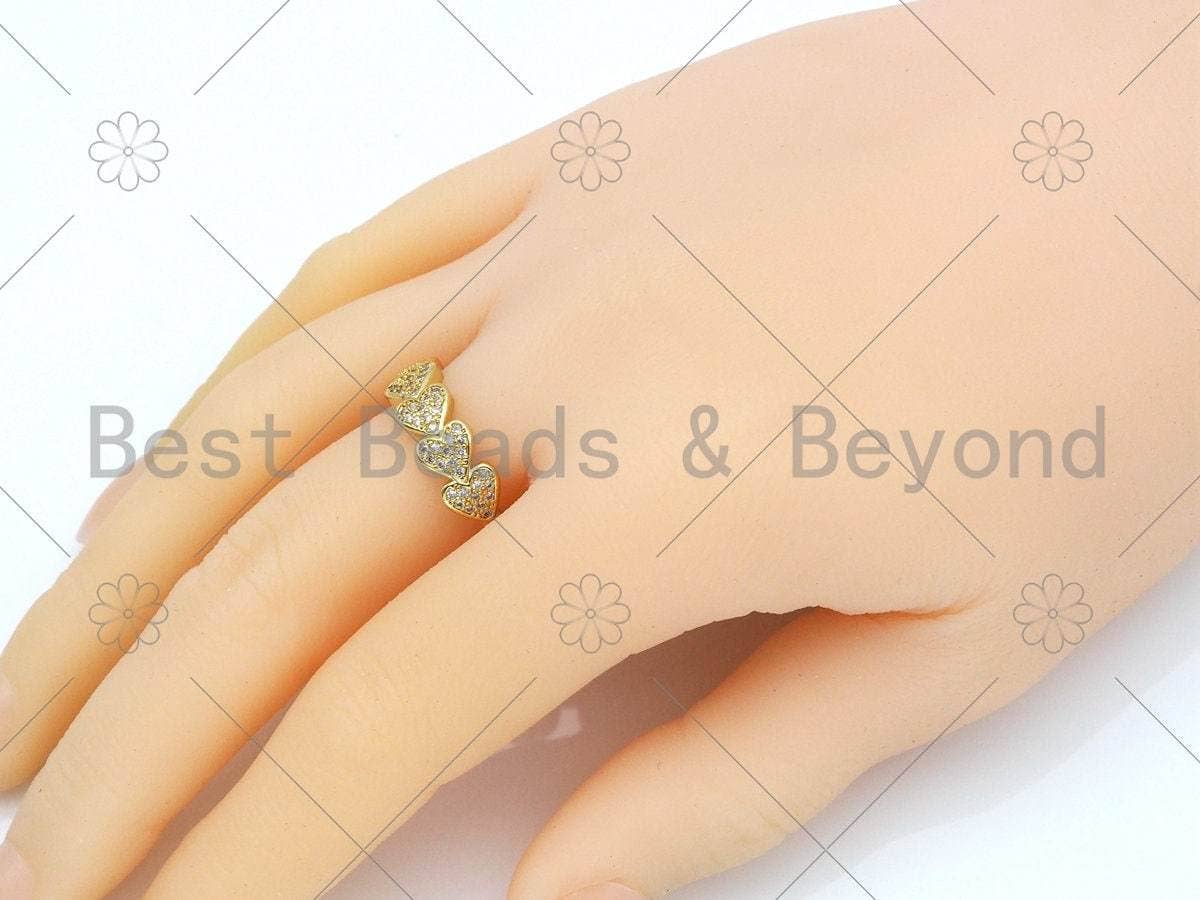 CZ Heart  Adjustable Ring, Sku#LD139
