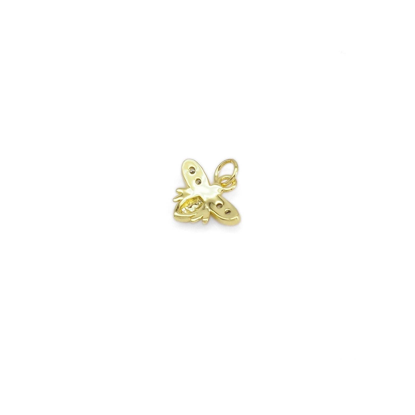 Clear CZ Tiny Cute Bee Charm, sku#Y874