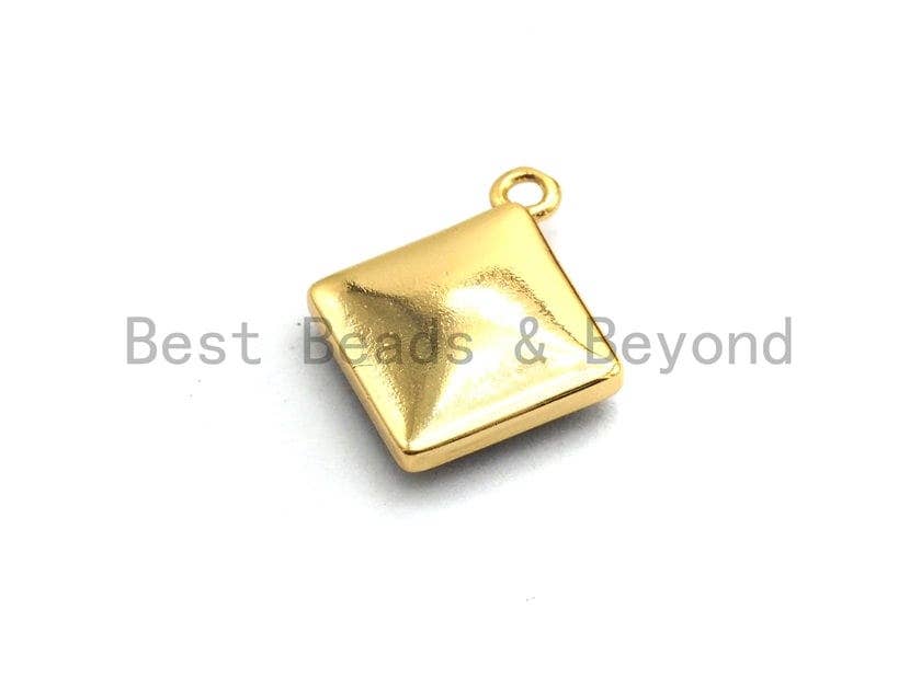 100% Natural Abalone Shell Diamond Shape Charm/Pendant, Abalone Shell Pendant Gold/Silver Finish, Shell Jewelry, 13x16mm,SKU#Z328
