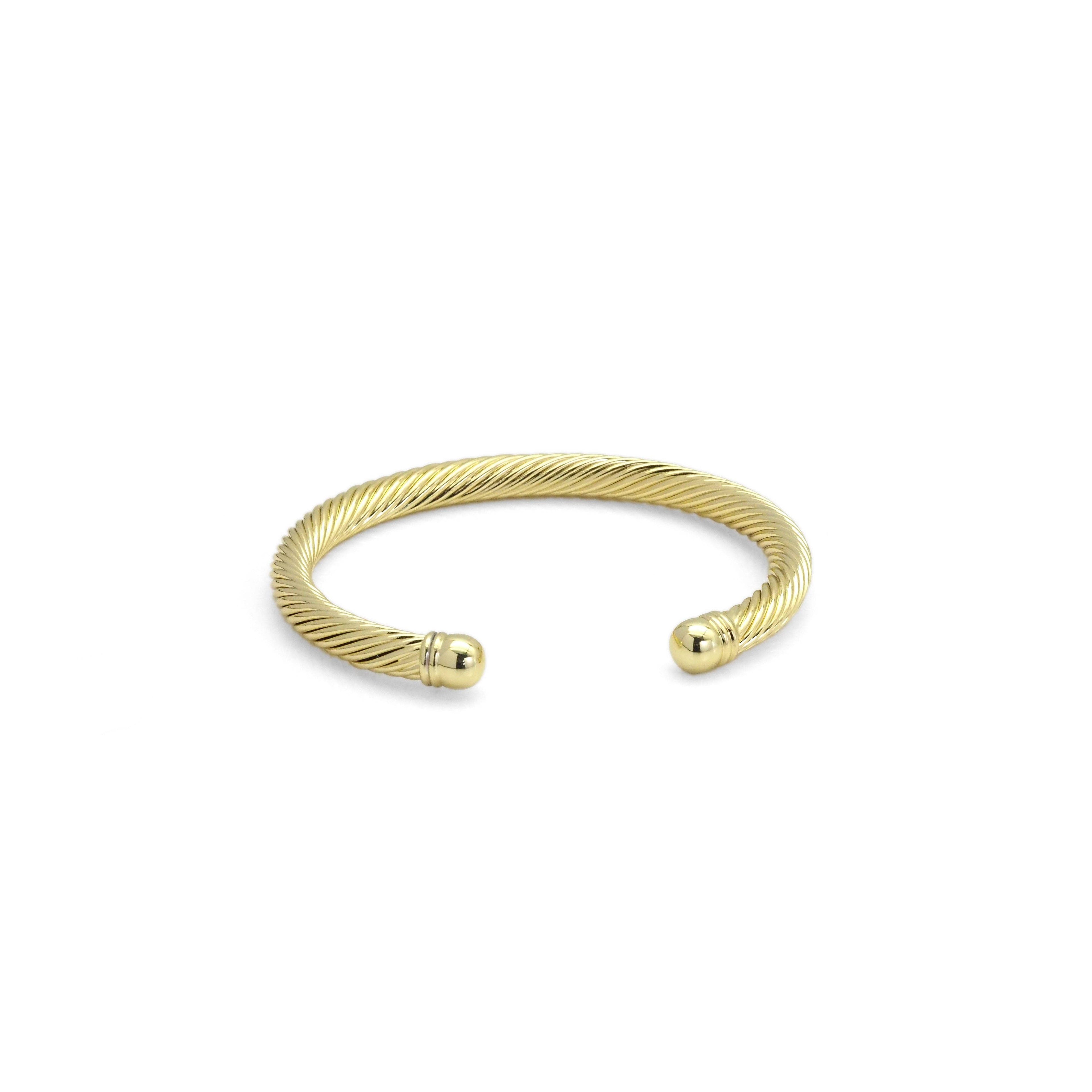 Gold Twisted Cuff Bracelet, Sku#LD415